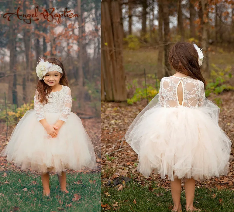 long sleeves ball gown puffy little kid ivory beads crystals flower girl dress sheer lace keyhole back toddler gown for wedding long sleeves ball gown puffy little kid ivory beads crystals flower girl dress sheer lace keyhole back toddler gown for wedding