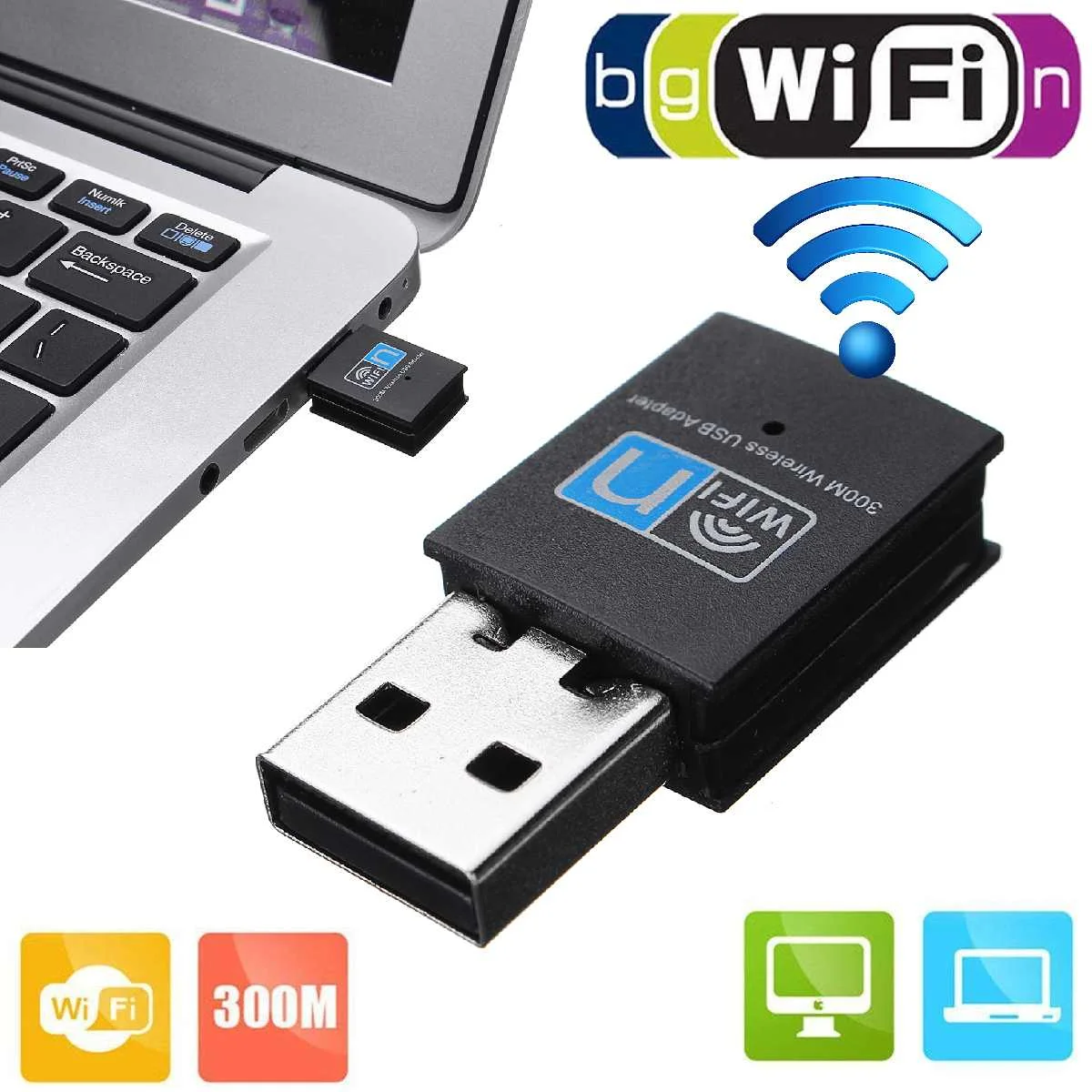 LEORY USB wifi адаптер 802.11n 300 Мбит/с Wi Fi ключ сетевая LAn карта Wifi приемник сетевые