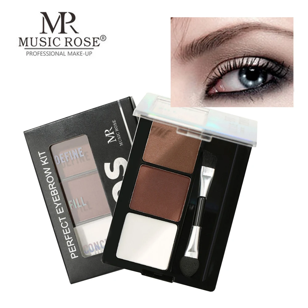 

MUSIC MOSE 3Color Lasting Eyebrow Shadow Palette Cosmetic Eye Brow Enhancer Professional Waterproof Makeup Eye Powder With Brush