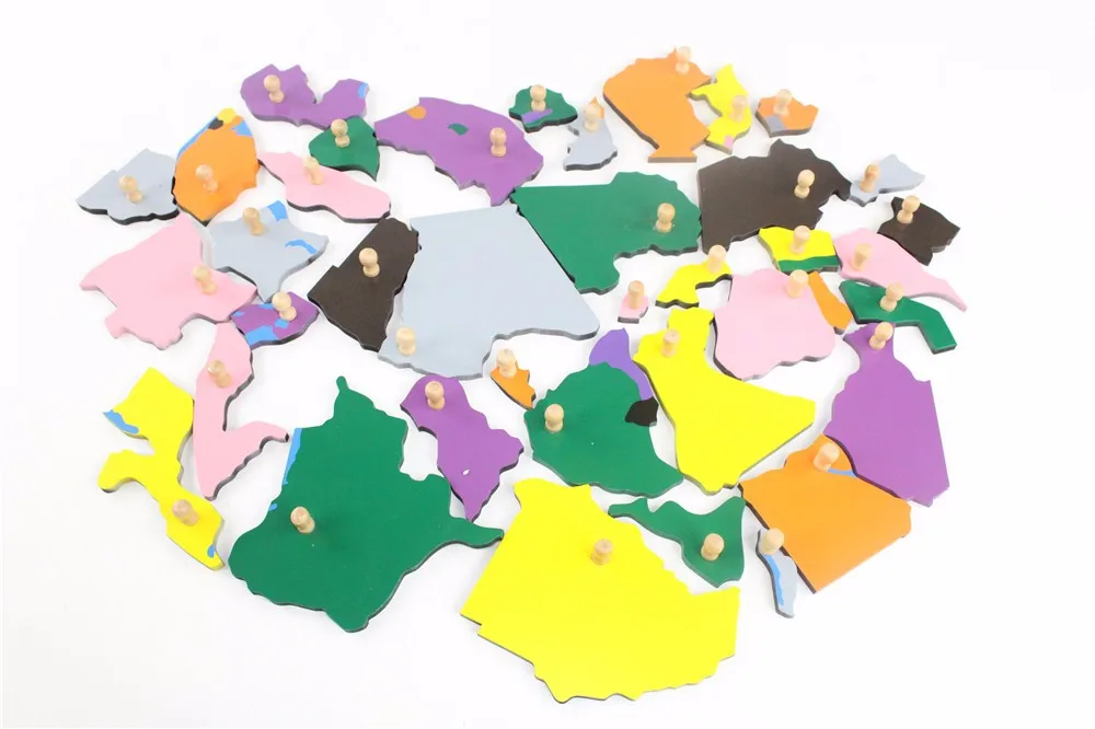 Brinquedo do bebê montessori enigma áfrica mapa