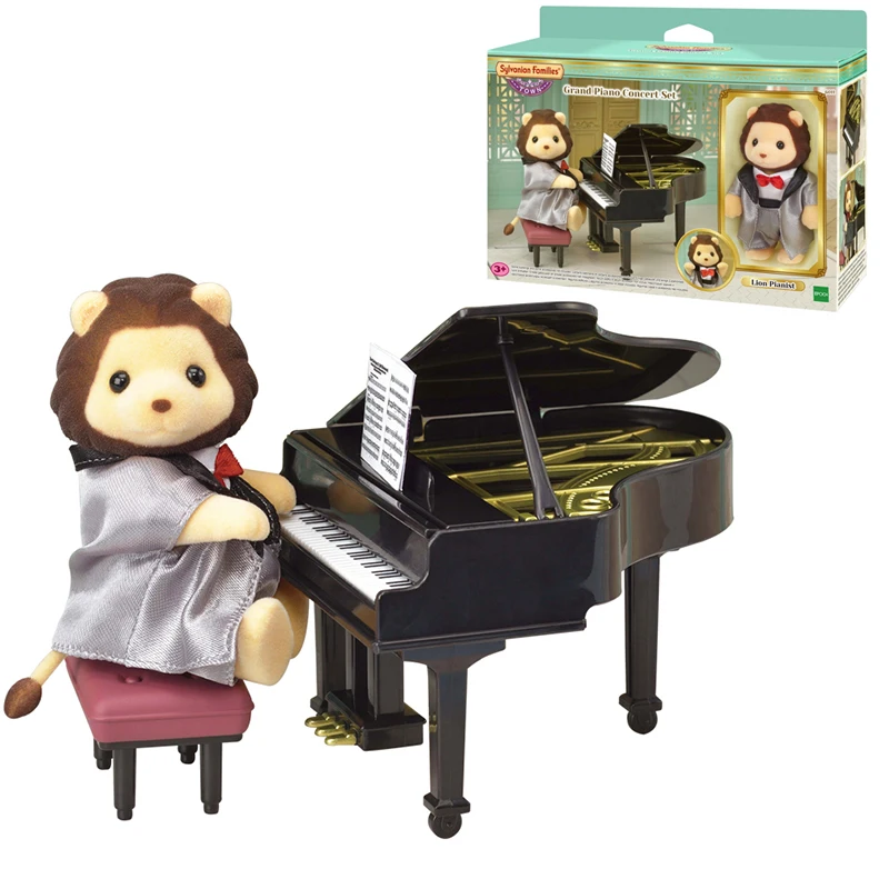 Sylvanian Family Furry Animal Dollhouse фигурка льва пианист рояльный концертный набор подарок для