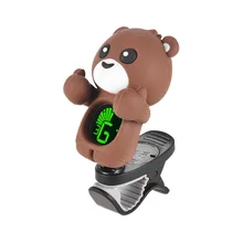 Akustische Gitarre Tuner Nette Cartoon Bär Clip-On Tuner LCD Display für Gitarre Chromatische Bass Ukulele Violine