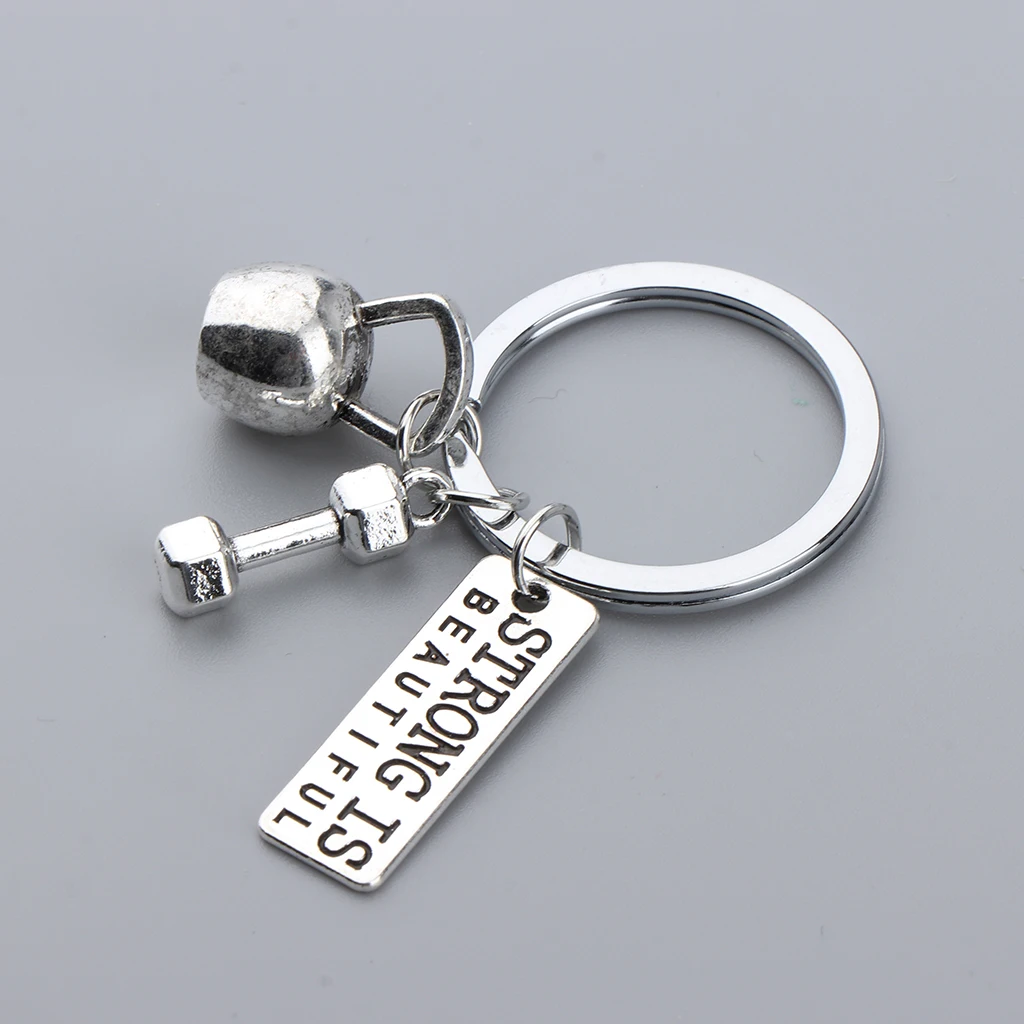 Novelty Fitness Gym Weightlifting Keyring, Exercise Bag Charm Pendant Alloy Keychain