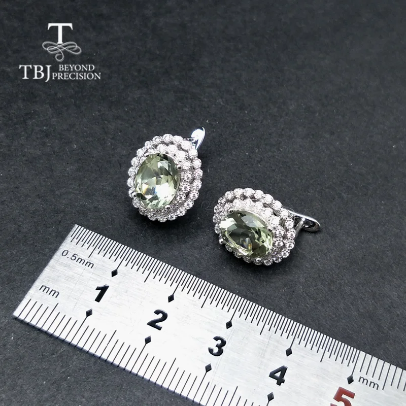Женские Классические сережки с застежкой TBJ серьги натуральным зеленым