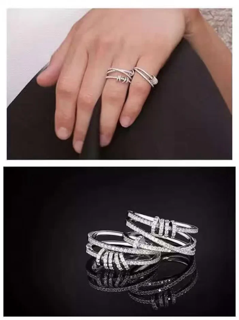 

YP265 Luxury Zircon 925 Sterling Silver Crystal Round Finger Ring AP Created Finger Ring for Women Wedding