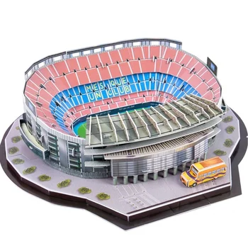 

Classic Paper Jigsaw DIY Puzzle Architecture Camp Nou Football Game Stadiums Construction Brick Toys Scale Models Sets Building