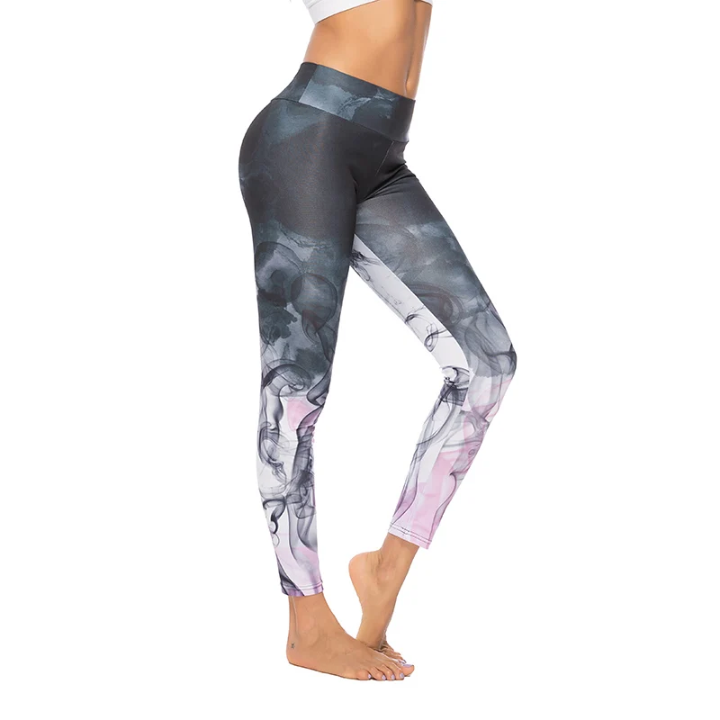 Nessaj 3D печать Высокая талия леггинсы женские сексуальные эластичные Athleisure облегающие брюки для фитнеса Высокая талия попа леггинсы