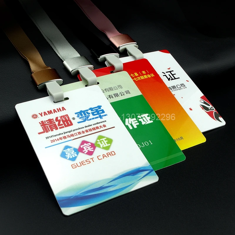 10pcs 4 colors 1.5cm polyester Employee Appointment card Lanyards Badge with Lanyard Neck Strap for Work permit lanyard (3)