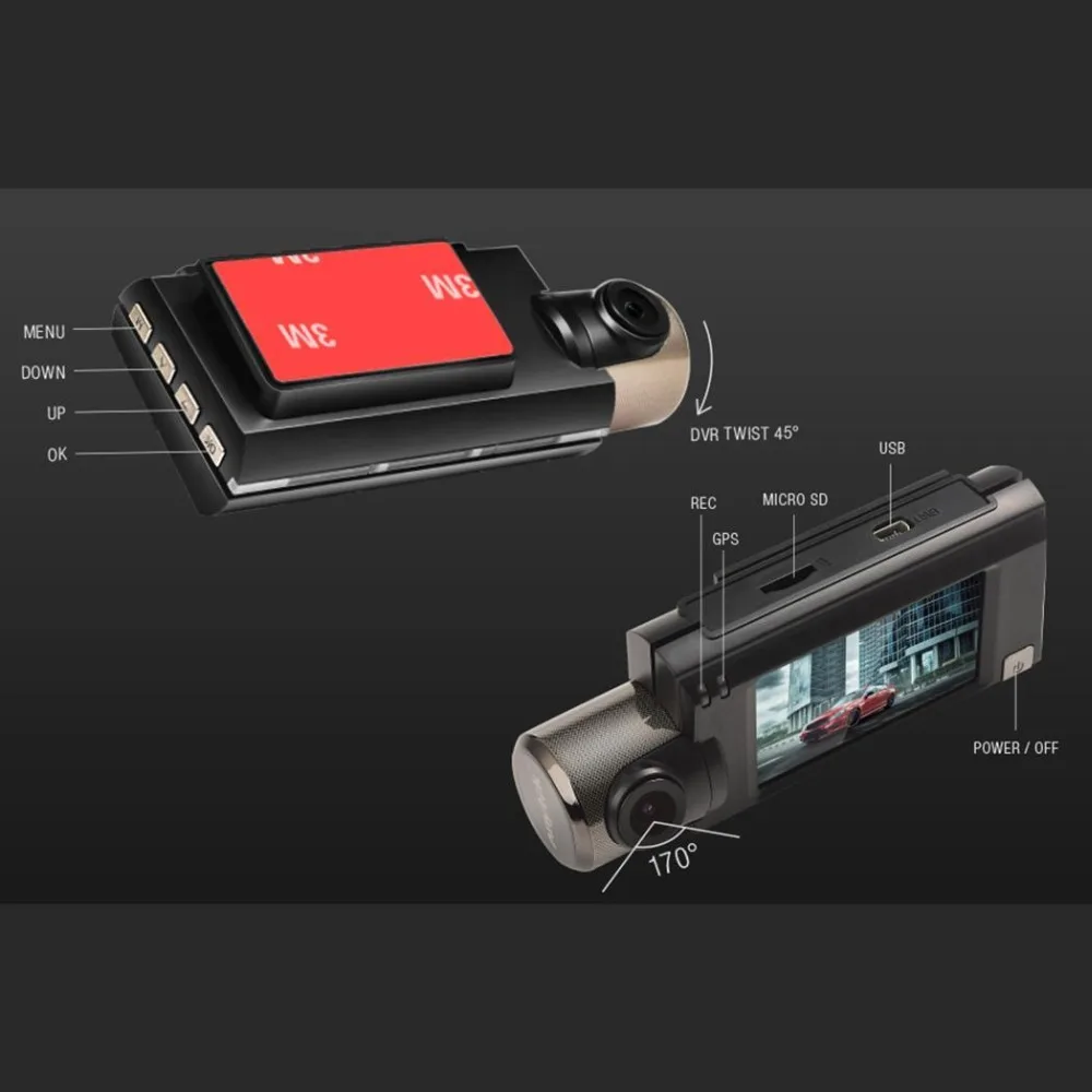 Anytek G100 Автомобильная камера высокого класса Автомобильный видеорегистратор 1080P