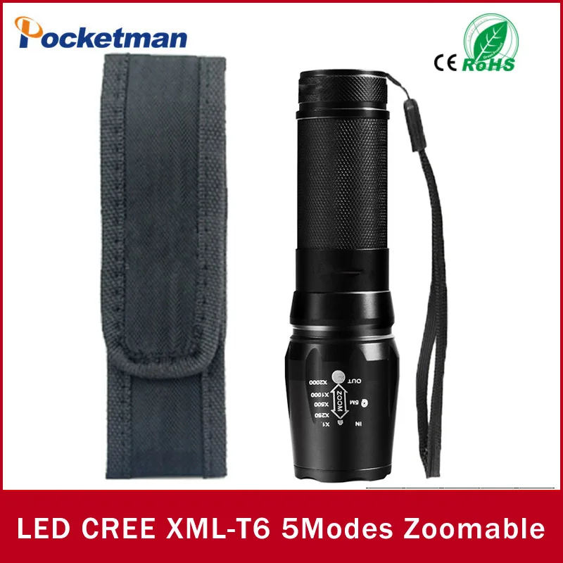 

zk50 NEW 4000LM 5 Modes LED Flashlight Torch Zoomable Waterproof Lampe Torche Linternas Led Zaklamp Free Shipping