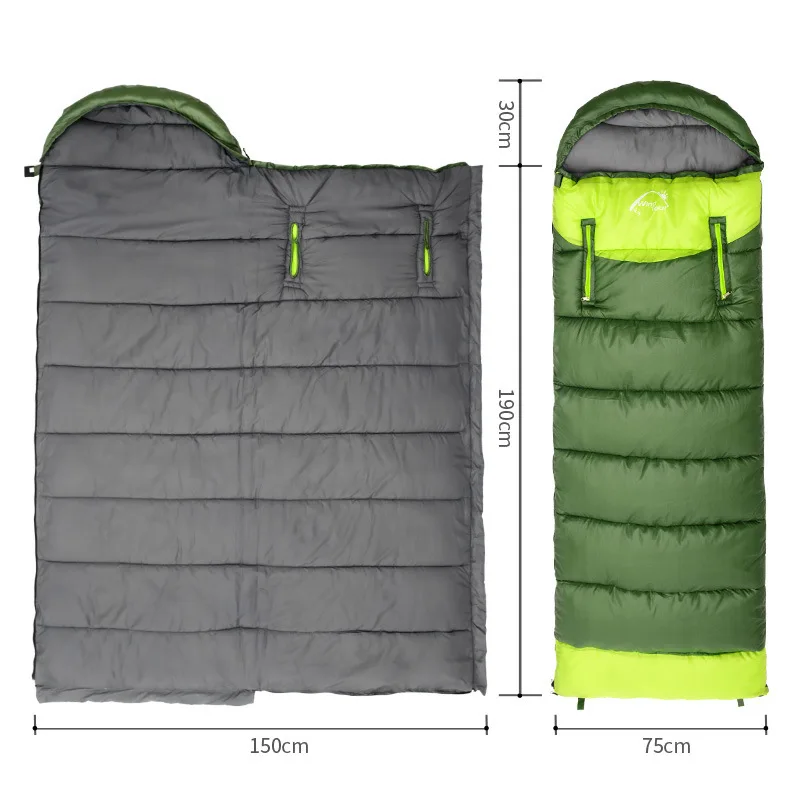 

2019 Envelope Sleeping Bag 3 Season Hollow Cotton Splicing Sleeping Bags Outdoor Thermal Camping Travel Sleeping Bag 1.35/1.65kg