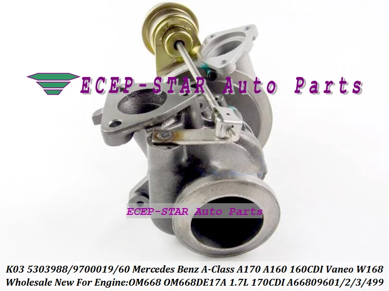Turbo K03 53039880019 53039700019 53039880060 53039700060 For Mercedes Benz A-Class A170 A160 160 170 CDI Vaneo W168 OM668 OM668DE17A 1.7L (3)