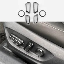 6 шт. карбоновое волокно зерна ABS внутренняя Кнопка регулировки сиденья Чехол trm подходит для toyota Camry