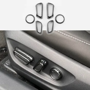 

6pcs Carbon fiber grain ABS Inner Seat Adjust Button Case Cover trm fit for toyota Camry 2018-2019