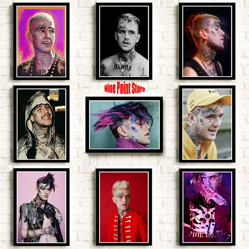 Рэпер Lil Peep плакат с покрытием домашний декор настенное искусство 42*30 см|Наклейки