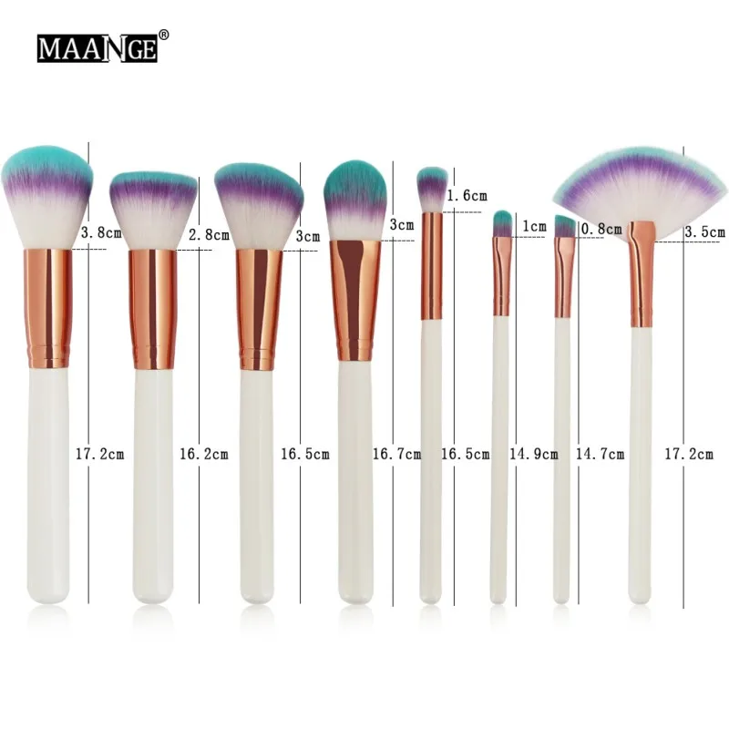 

MAANGE 8 pcs makeup Brush Set Handle Cosmetic Foundation Eyeliner Eyebrow Lip Brush Up Brush Tool makeup brushes
