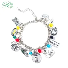 RJ Новая мода ТВ шоу браслеты друзья центральный Перк кофе время вонючий кот браслеты с подвесками для женщин Девушка ювелирные изделия Рождественский подарок