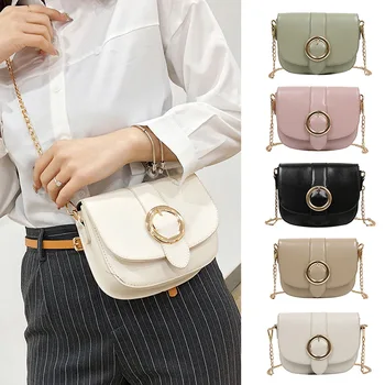 

Crossbody Single Shoulder Bag Mini Handbag with Golden Chain Strap for Women Girls Best Sale-WT