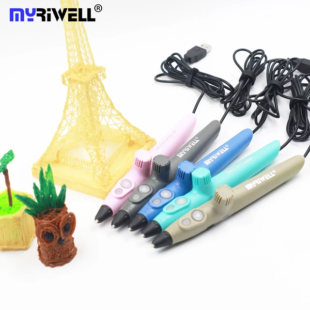 Cheap Myriwell Newest RP-200A 3D Printing Pen Using PCL material Free Filament Low Temperature Protection for Kid Gift Toy USB 3D Pen