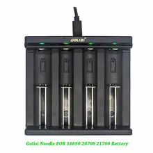 Golisi Needle I4 Батарея с функцией умной зарядки для 18650 20700 21700 26650 18350 USB Зарядное устройство с USB зарядное устройство для аккумулятора Мощность Порты и разъёмы 5 V 2A