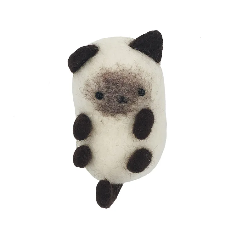 

DIY Craft Wool Felt Poked DIY Material Bag Set Siamese Cat Felt Needle