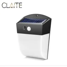 CLAITE 24 светодиодный солнечный свет PIR датчик движения настенный светильник Открытый водонепроницаемый 4,8 Вт уличный свет безопасности с 4 режимами для сада двора