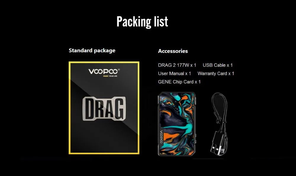 VOOPOO DRAG мини-мод для электронных сигарет 117 Вт TC встроенный 4400 мАч ген. FIT чип Vape Box Mod Vs Drag 2 современные модели парогенераторов Vaporiz