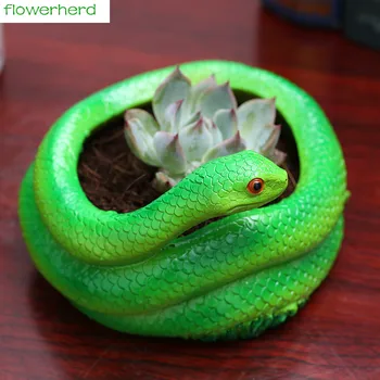 

Snake shaped Flower Pot for Succulents Fleshy Plants Flowerpot Ceramic Small Mini Home/Garden/Office Decoration