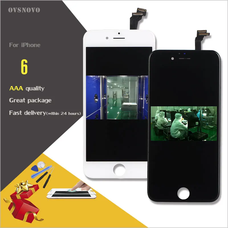 Ovsnovo без битых пикселей ЖК дисплей Дисплей для iPhone 5 5S 6 plus 6s Сенсорный экран сборки