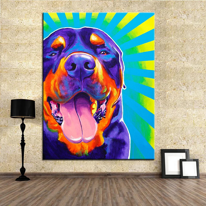 

Large size Print Oil Painting rottweiler duncan Wall painting Home Decorative Wall Art Picture For Living Room paintng No Frame