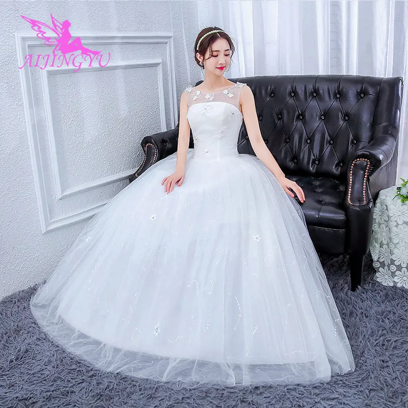 

AIJINGYU 2018 beautiful free shipping new hot selling cheap ball gown lace up back formal bride dresses wedding dress FU212