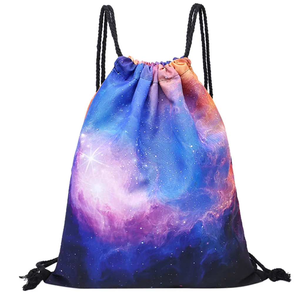 Мода унисекс звездное небо печать карманный рюкзак ранец Mujer 2019 Mochila Feminina | Багаж и