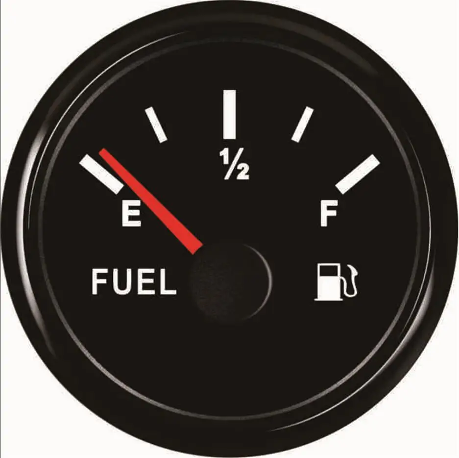 1 шт. 52 мм указатель Тип уровня топлива измерительные приборы 0-190ohm измеритель уровня топлива 9-32 В для авто Лодки Грузовик с красной подсветкой - Цвет: 0-190ohm black 1