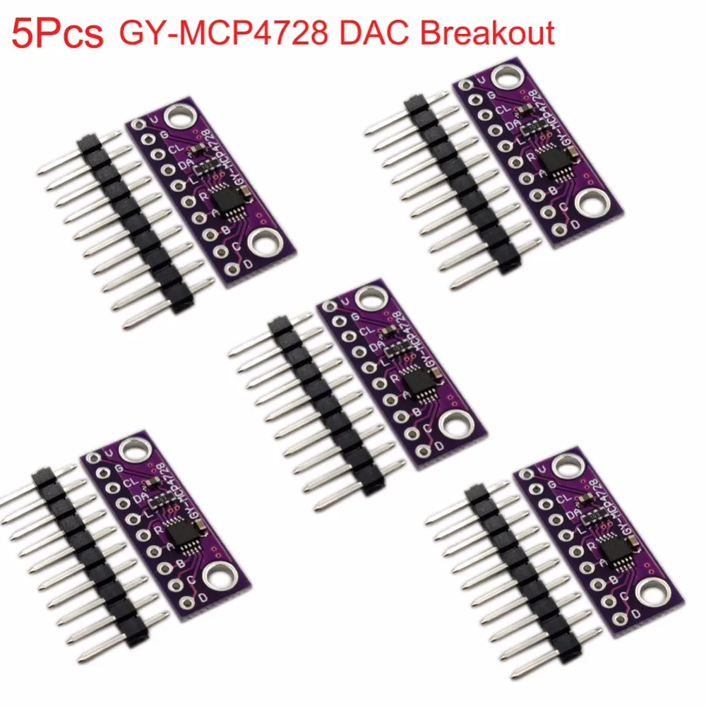 

5Pcs MCP4728 12 Bit Breakoout 12bits I2C Digital to Analog Converter DAC Sensor Module GY-MCP4728 Low Power Consumption FZ3481