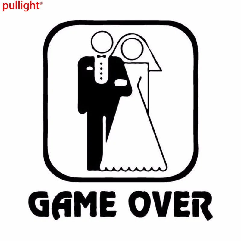 

13.9cm*14.6cm Car Styling Funny Wedding Game Over Car Window Stickers