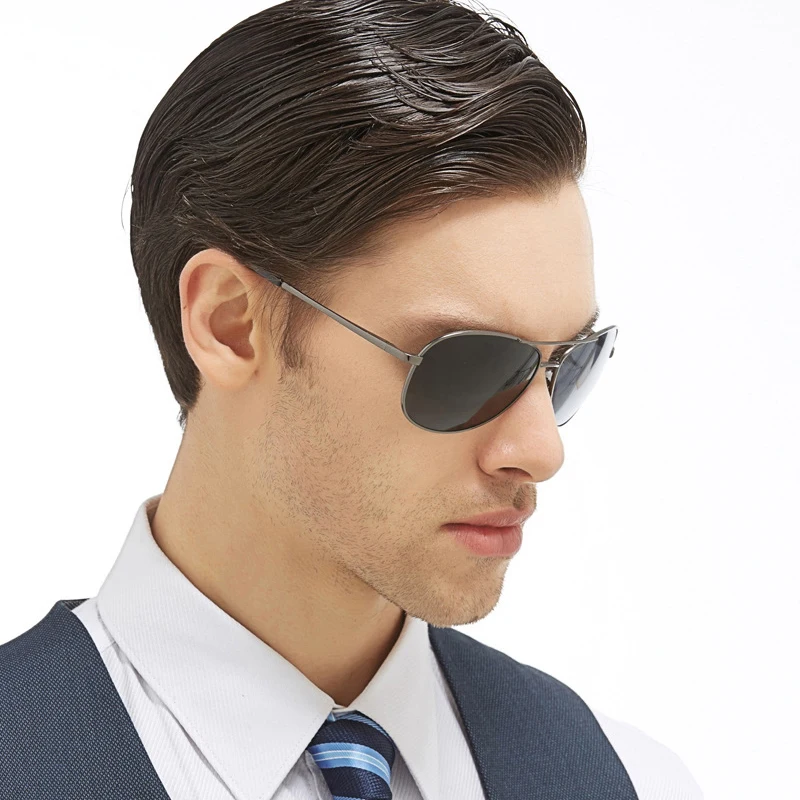 Поляризационные солнцезащитные очки для мужчин Винтаж Классический металлический каркас вождения мужские брендовые дизайнерские Gafas De Sol De Los Hombres