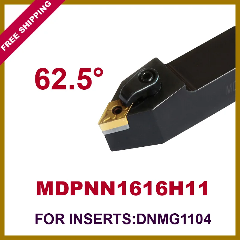 

Free Shipping MDPNN 16*16*100mm 62.5 Degree External Lathe Tools Holder Suit for DNMG110408 Turning Inserts