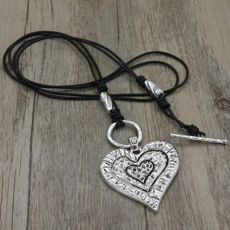 leather heart pendant necklace (3)