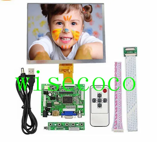 HDMI/VGA/AV плата управления драйвером+ " дюймовый HE080IA-01D 1024*768 ips ЖК-дисплей высокой четкости для Raspberry Pi