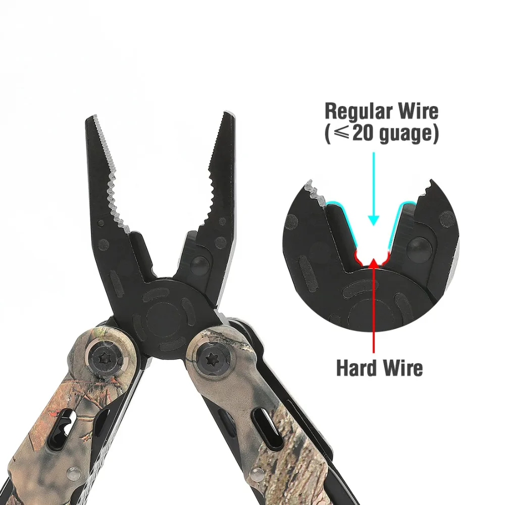 Baratos Roble musgoso 13 en 1 Camping Multi Tools alicates multifunción Outdoor Survival Gear alicate de bolsillo plegable