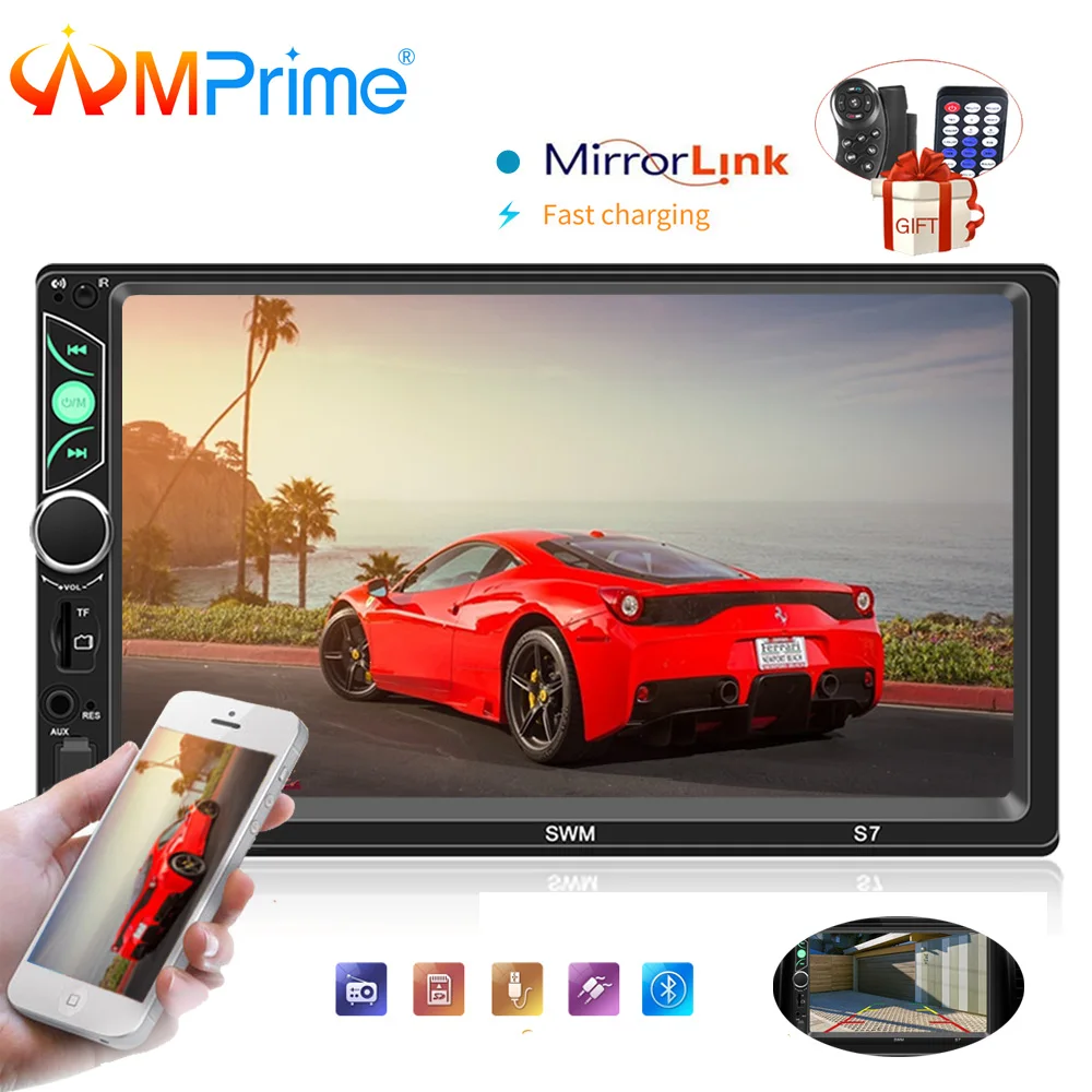 

AMPrime Autoradio 2 Din Car Radio 7" Android Multimedia Player 2din Bluetooth Video Audio Stereo Mirrorlink With RearView Camera