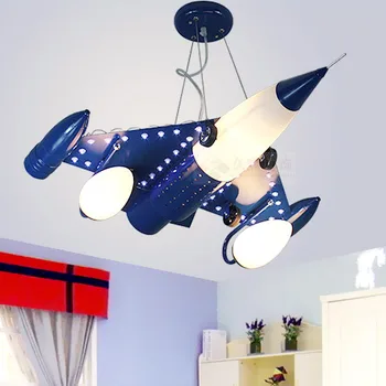 

modern children's room pendant light plane cartoon LED boy bedroom lamp
