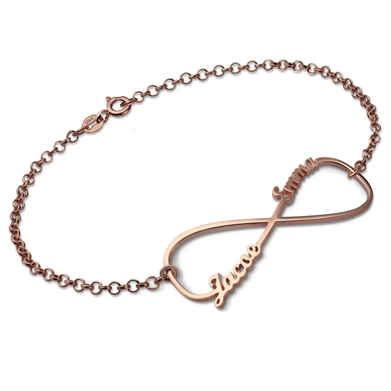 

AILIN Infinity Name Bracelet in Rose Gold Color Personalized Bracelet with Any Name Infinity Symbol Bracelet for Her