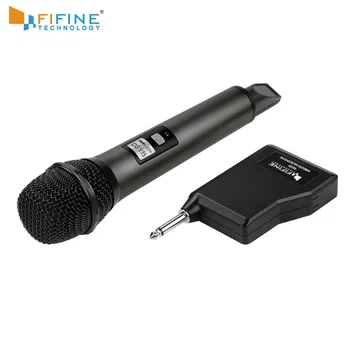 

Fifine UHF Channels Wireless Microphone System with Portable Receiver 1/4'' Output MIC for Family Part KTV Bar Music Club K035B