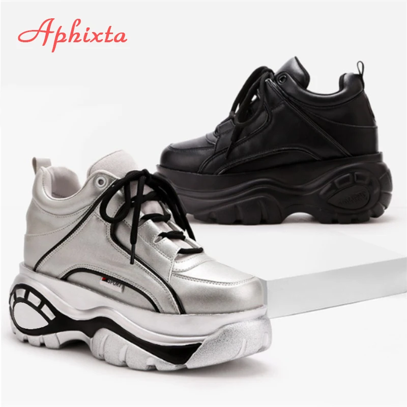 Aphixta/обувь на платформе; женские зимние ботинки, визуально увеличивающие рост; женские кроссовки на платформе; коллекция года; модные армейские ботинки; Женская Толстая обувь