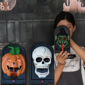 

Halloween Horror Doorbell Skull Pumpkin Vampire Illuminate Doorbell Halloween Sound And Light Props haunted houses doorbell