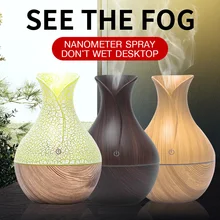 Aroma Essential Oil Diffuser 130ml Mini Air Humidifier USB Ultrasonic Aromatherapy Wood Grain 7 Color LED Lights For Home Office Aroma Essential Oil Diffuser 130ml Mini Air Humidifier USB Ultrasonic Aromatherapy Wood Grain 7 Color LED Lights For Home Office