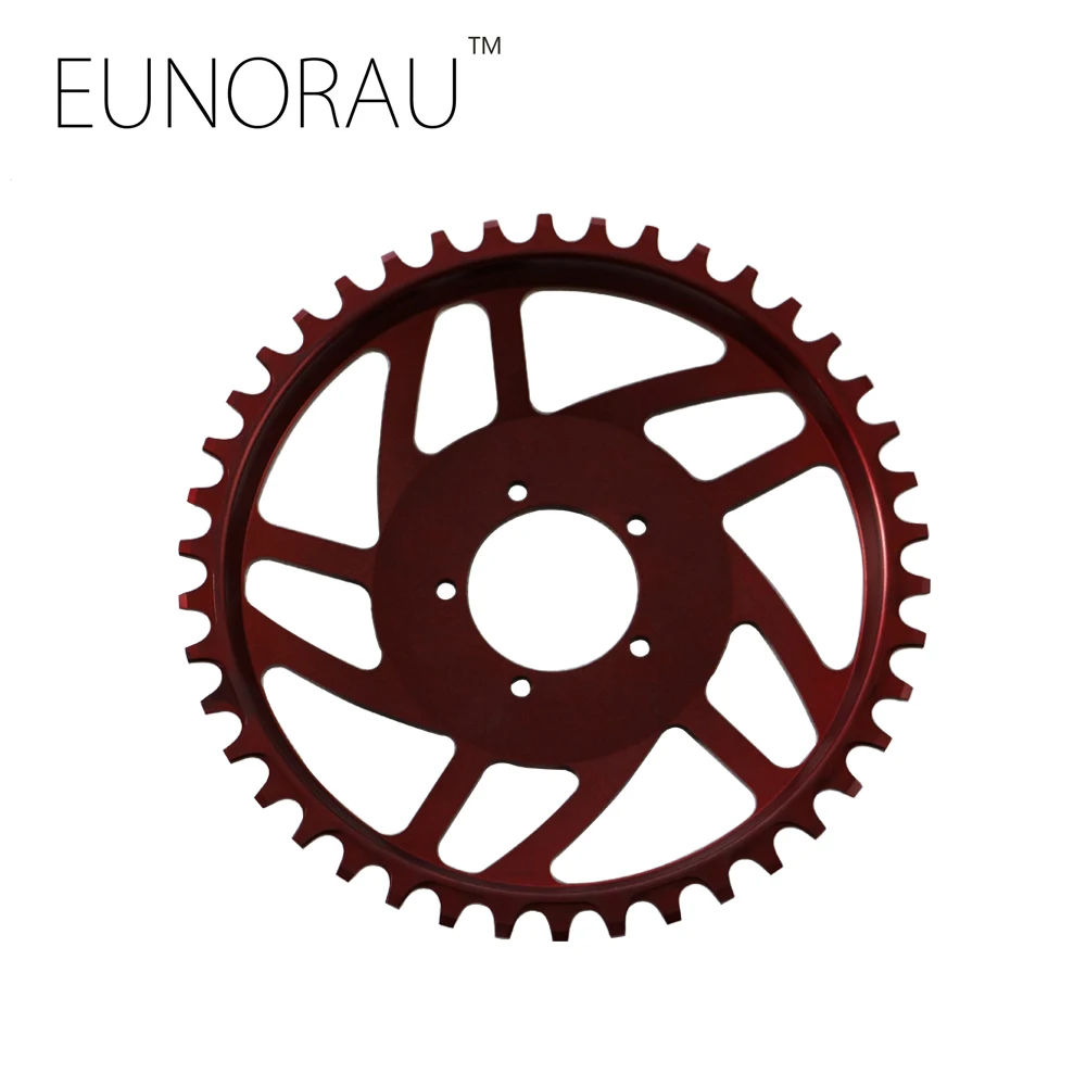 Discount Free shipping New Red BLING RING HD 42T CNC NARROW WIDE CHAIN WHEEL FOR BAFANG BBSHD/BBS03 MOTOR 1