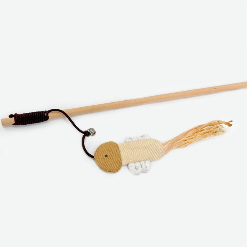 Interesting Pet Cat Catcher Teaser Stick Products Wood Cat Toys For Cats Interactive Katten Speelgoed Kedi Malzemeleri Supplies Hot Sale 2025
