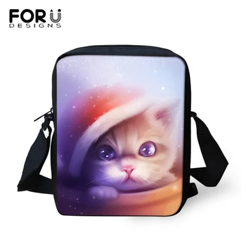 

FORUDESIGNS Cartoon Cats Prints Women Messenger Bags Crossbody Bag for Women Black Cats Purse Small Phone Coin Bags Handbags